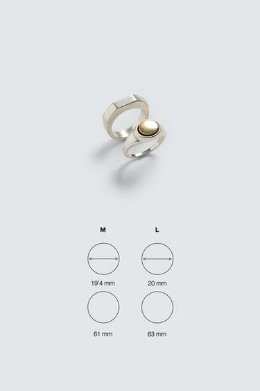 LOT DE 2 BAGUES MÉTALLIQUES COMBINÉES - Argent de Zara - Image 4