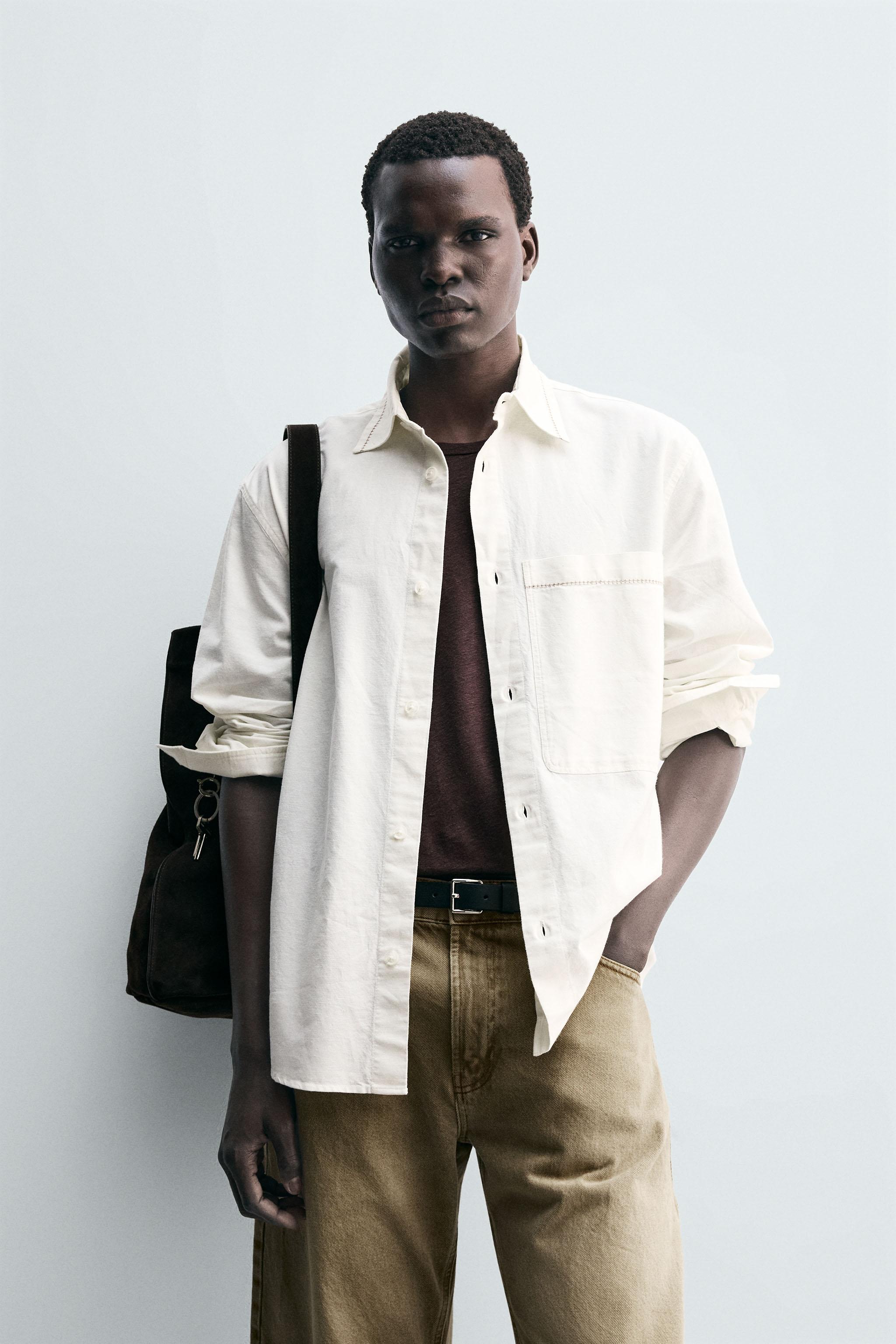 EMBROIDERED COTTON - LINEN SHIRT