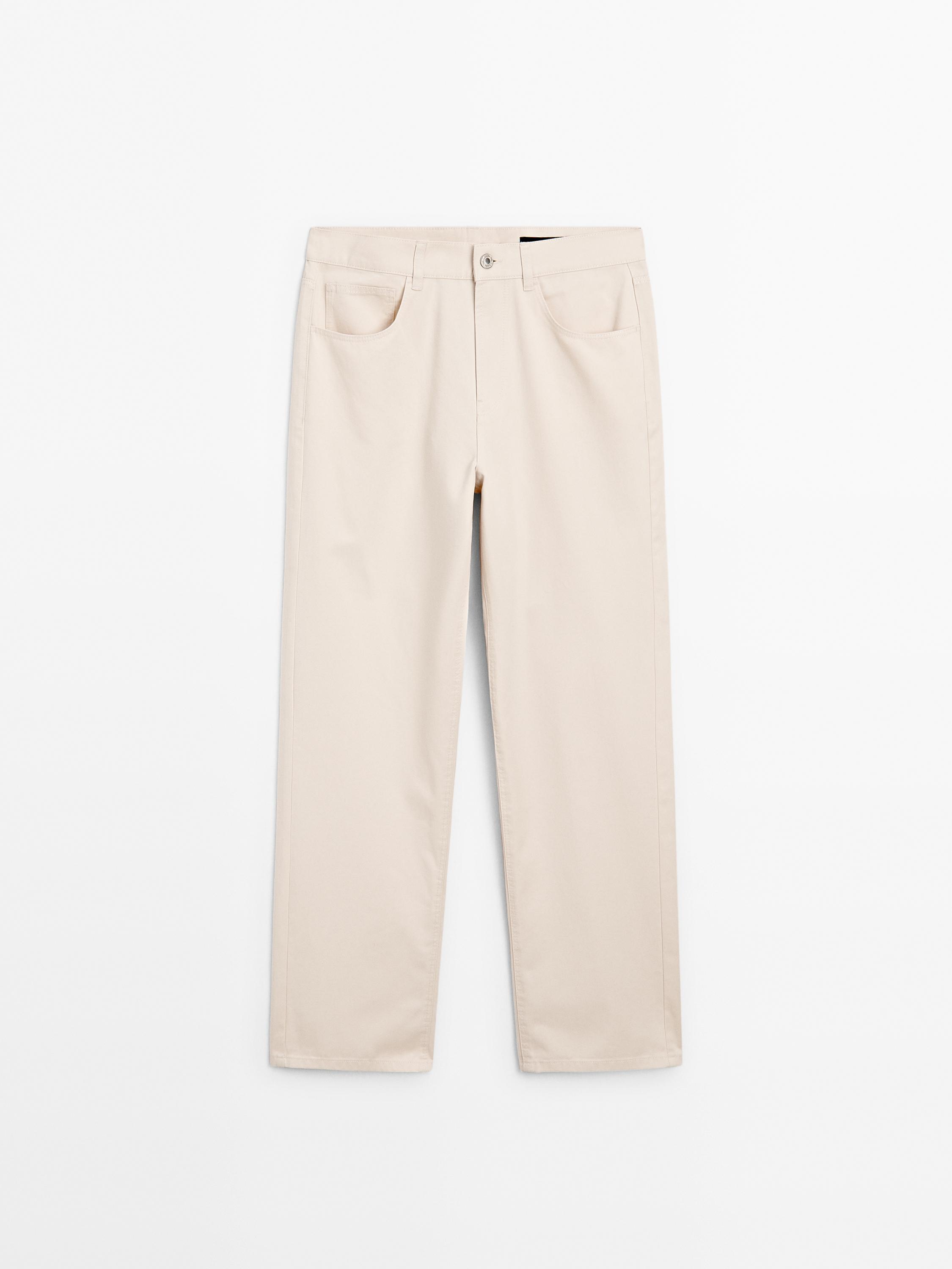 Mid-waist straight-leg trousers