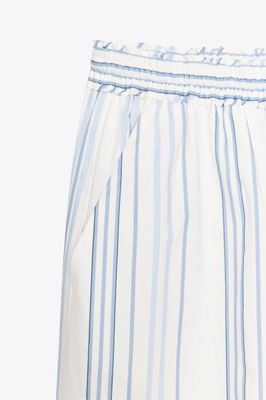 PANTALON POPELINE RAYURES ÉDITION LIMITÉE - Bleu / Blanc de Zara - Image 7