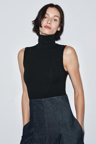 BASIC HIGH NECK BODYSUIT - Black by Zara