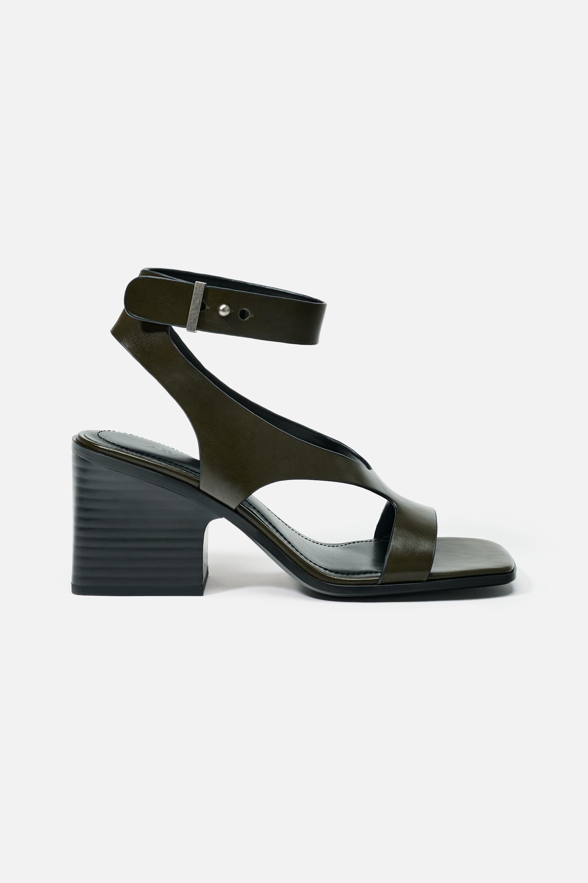 ZARA - ZARA ブロックヒールサンダル レザー 37の通販 by mu