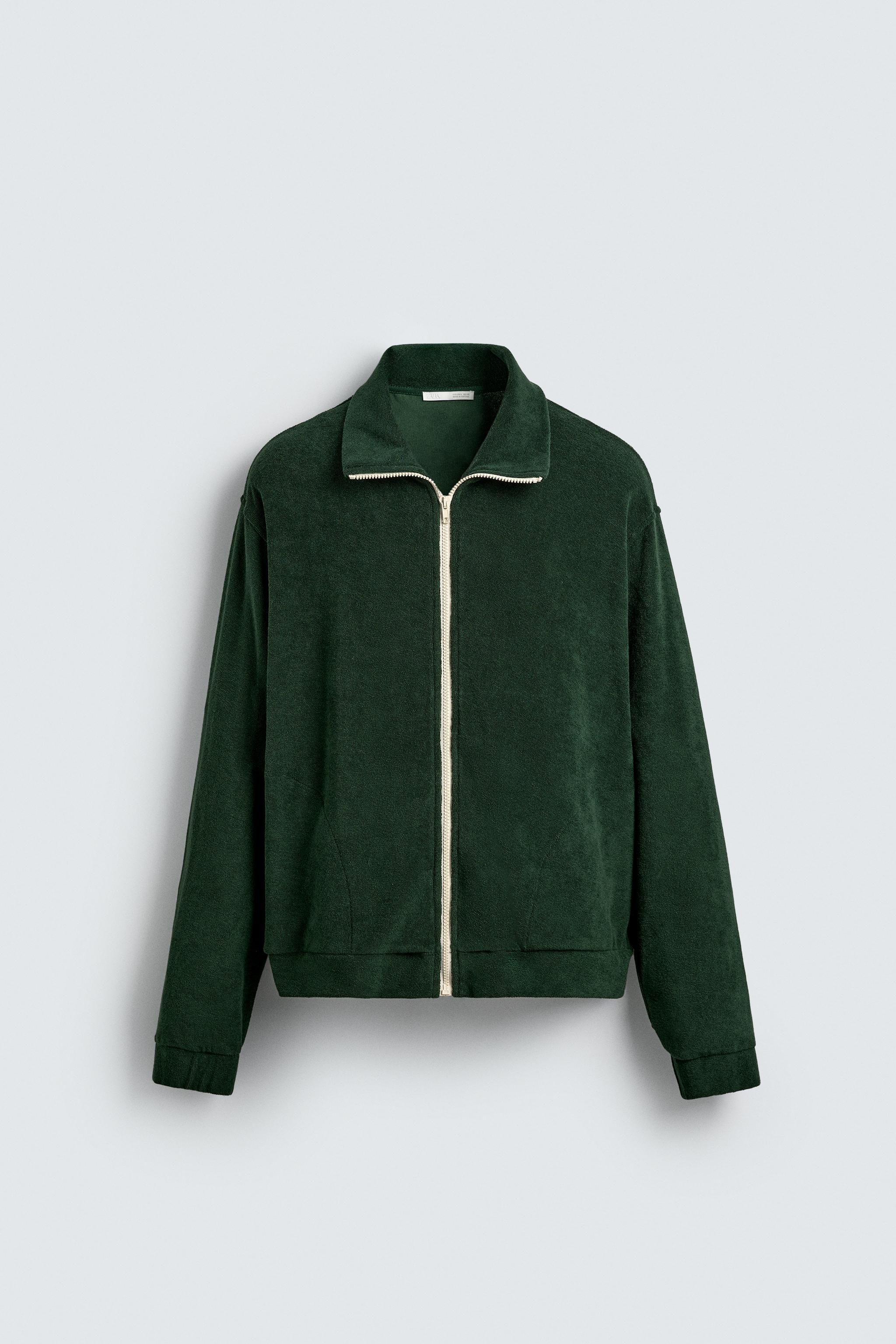 ジャケット・アウター GREENBUTTER sweat zip-up Newjeans VELOUR ZIP SWEATSHIRT - Green | ZARA United States