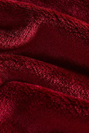 MANTA POLAR LISA FLECOS - Rojo de Zara