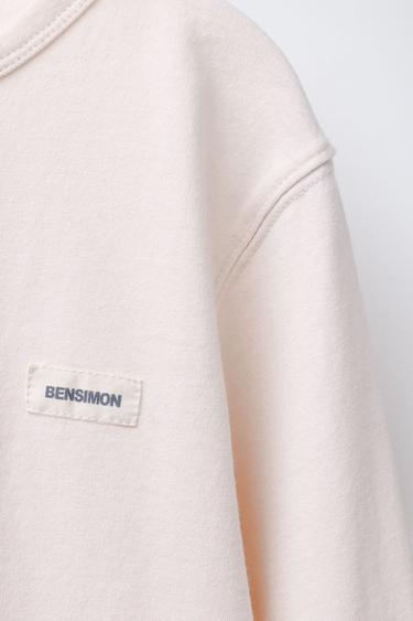 T-SHIRT UNI ÉTIQUETTE BENSIMON X ZARA - Rose pâle de Zara - Image 2
