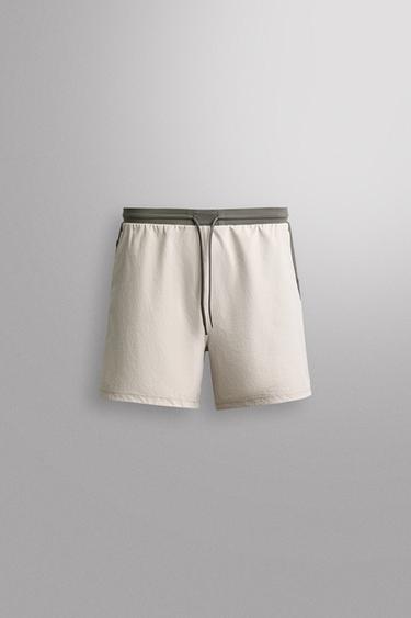ШОРТЫ ИЗ КОМБИНИРОВАННОЙ ТКАНИ 7" — СЕРЫЙ от Zara