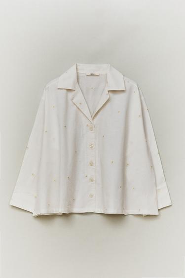 CHEMISE FLORALE MARGUERITES - Blanc cassé de Zara - Image 4