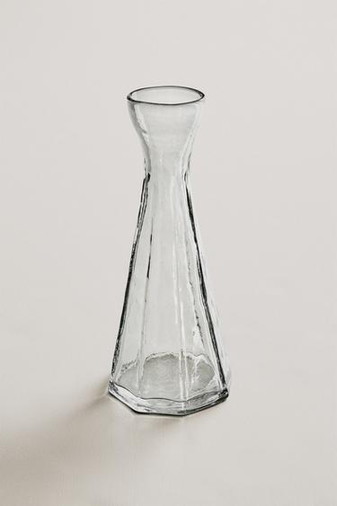 FACETED NARROW GLASS VASE - Greenish by Zara - Image 4
