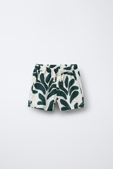 PRINTED BERMUDA SHORTS - Green by Zara
