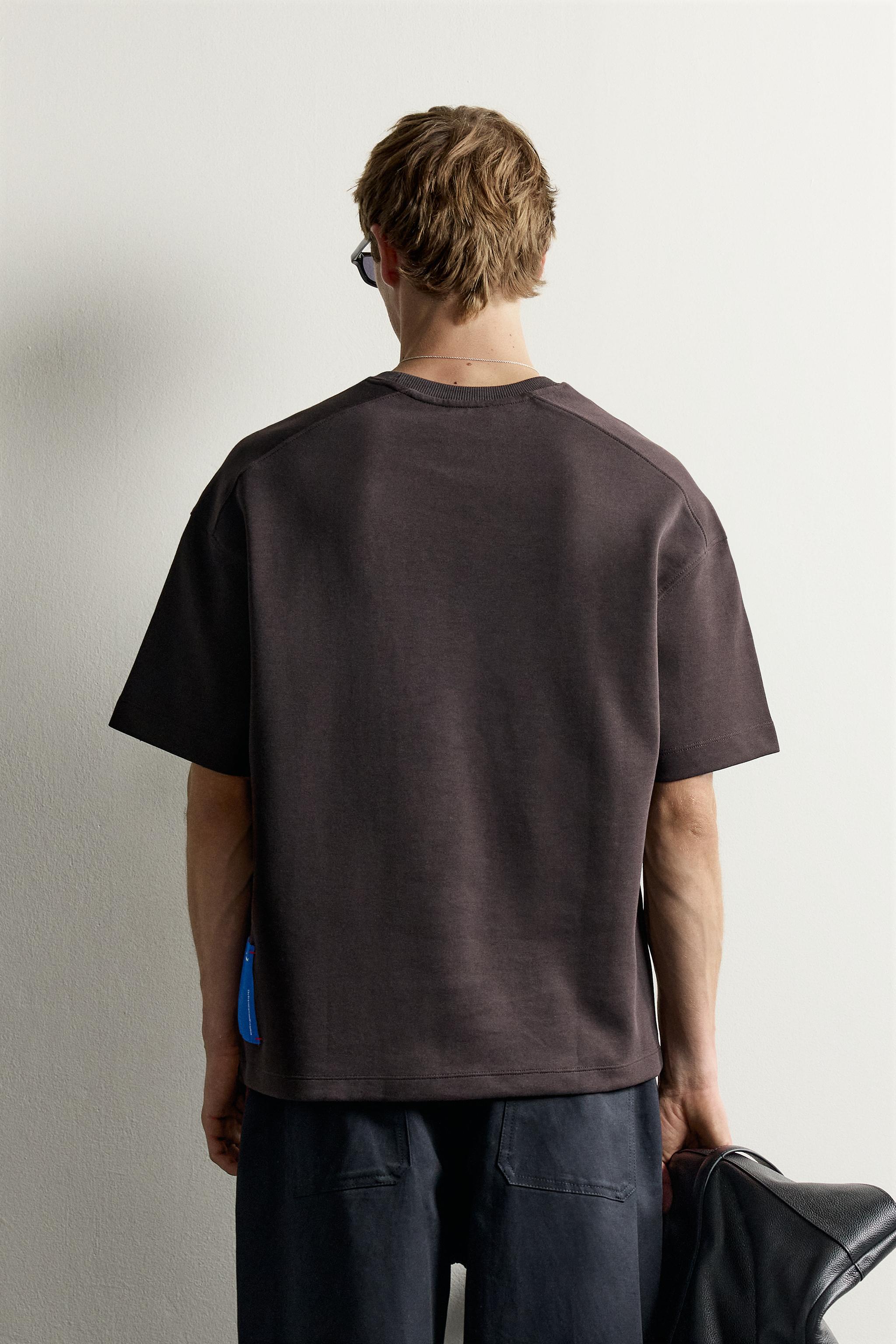 Мужские худи Zara INTERLOCK PATCH SWEATSHIRT — фото 3
