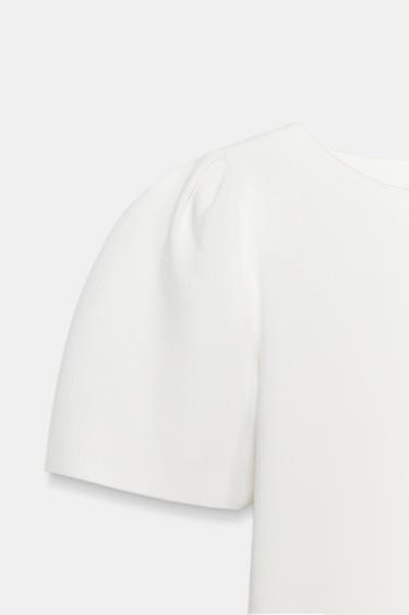 TOP EN MAILLE À MANCHES BOUFFANTES - Blanc de Zara - Image 7