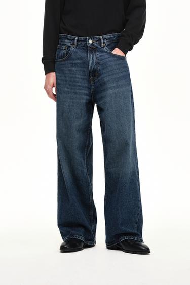 Zara 寬鬆版型牛仔褲 - 藍色