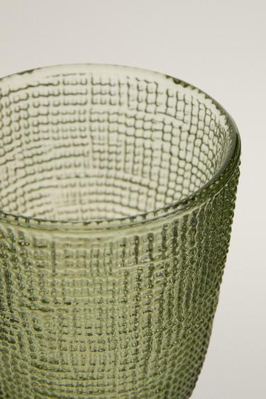 RAISED DESIGN GLASS TUMBLER - Green by Zara - Image 2