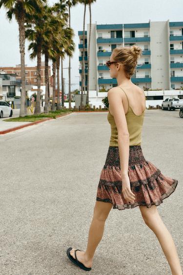 MINI JUPE IMPRIMÉE NID D'ABEILLE - Multicolore de Zara - Image 3