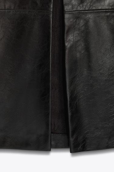 FAUX LEATHER MIDI SKIRT - Black by Zara - Image 9