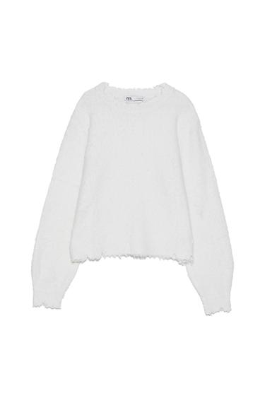 ALPACA AND WOOL BLEND RIPPED SWEATER