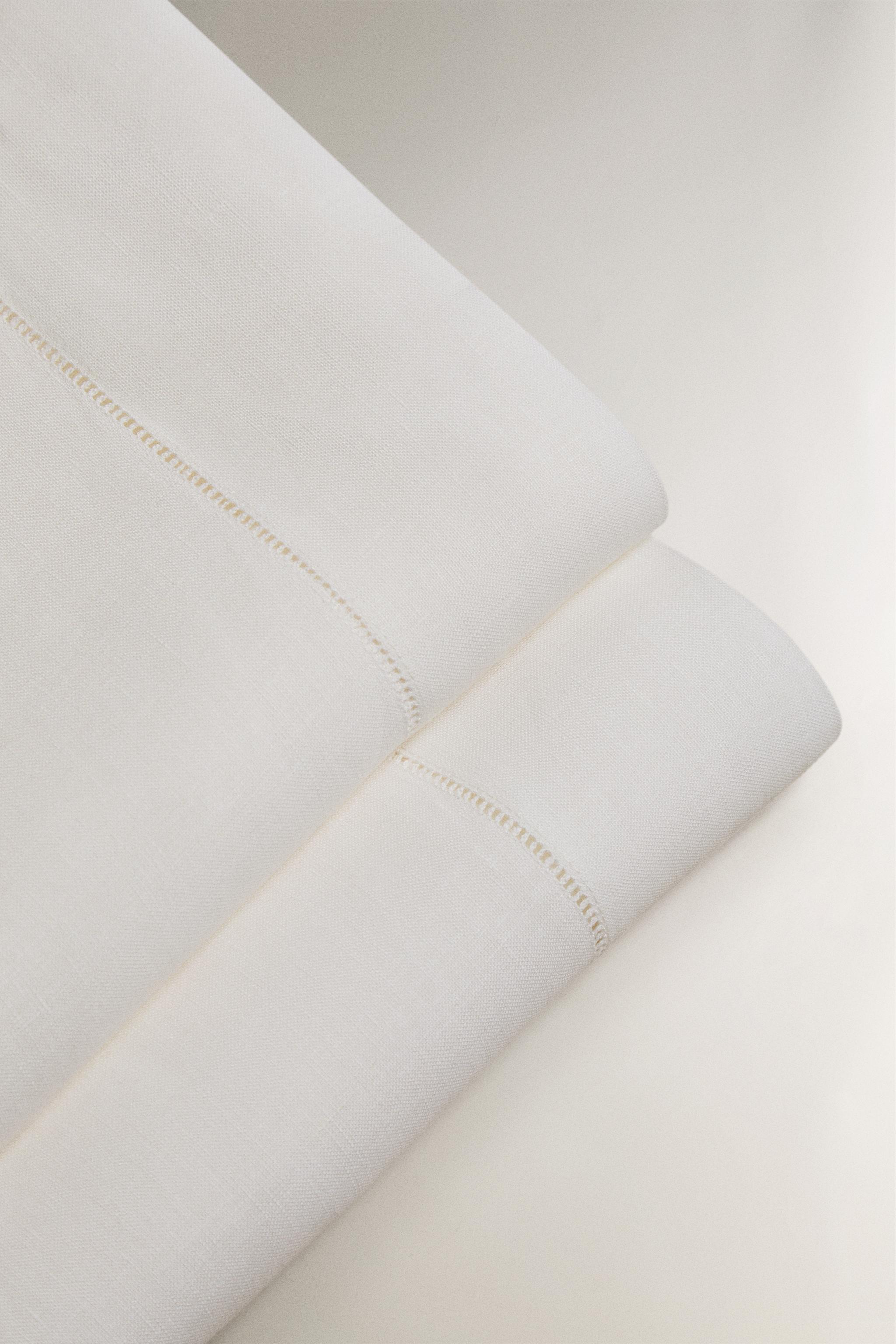 LINEN HEMSTITCHED FLAT SHEET