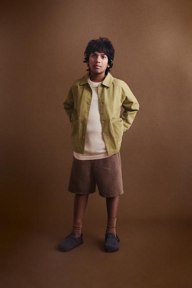 TEXTURED BERMUDA SHORTS - Khaki by Zara