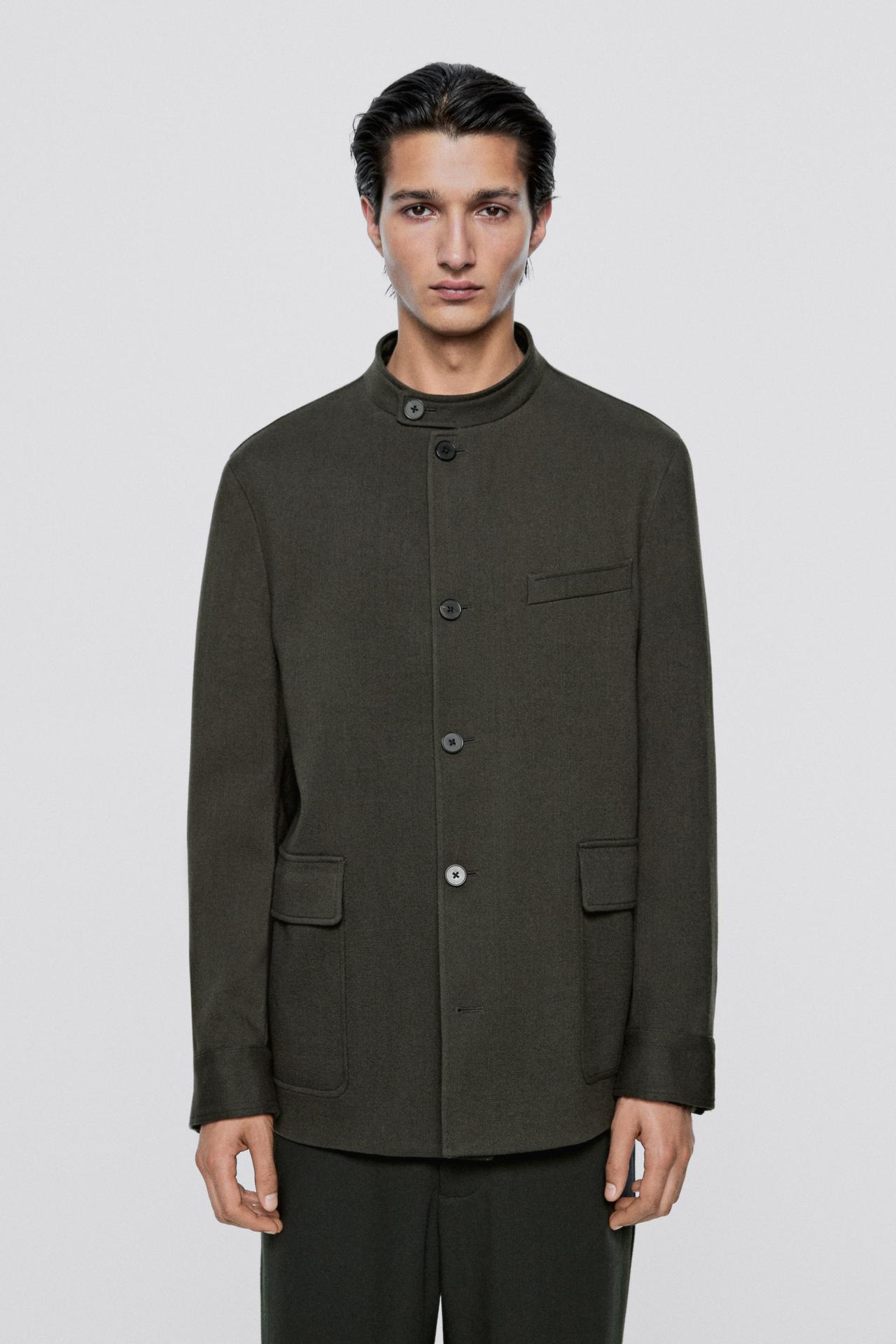 Stand collar overshirt - LIMITED EDITION — Mid-green