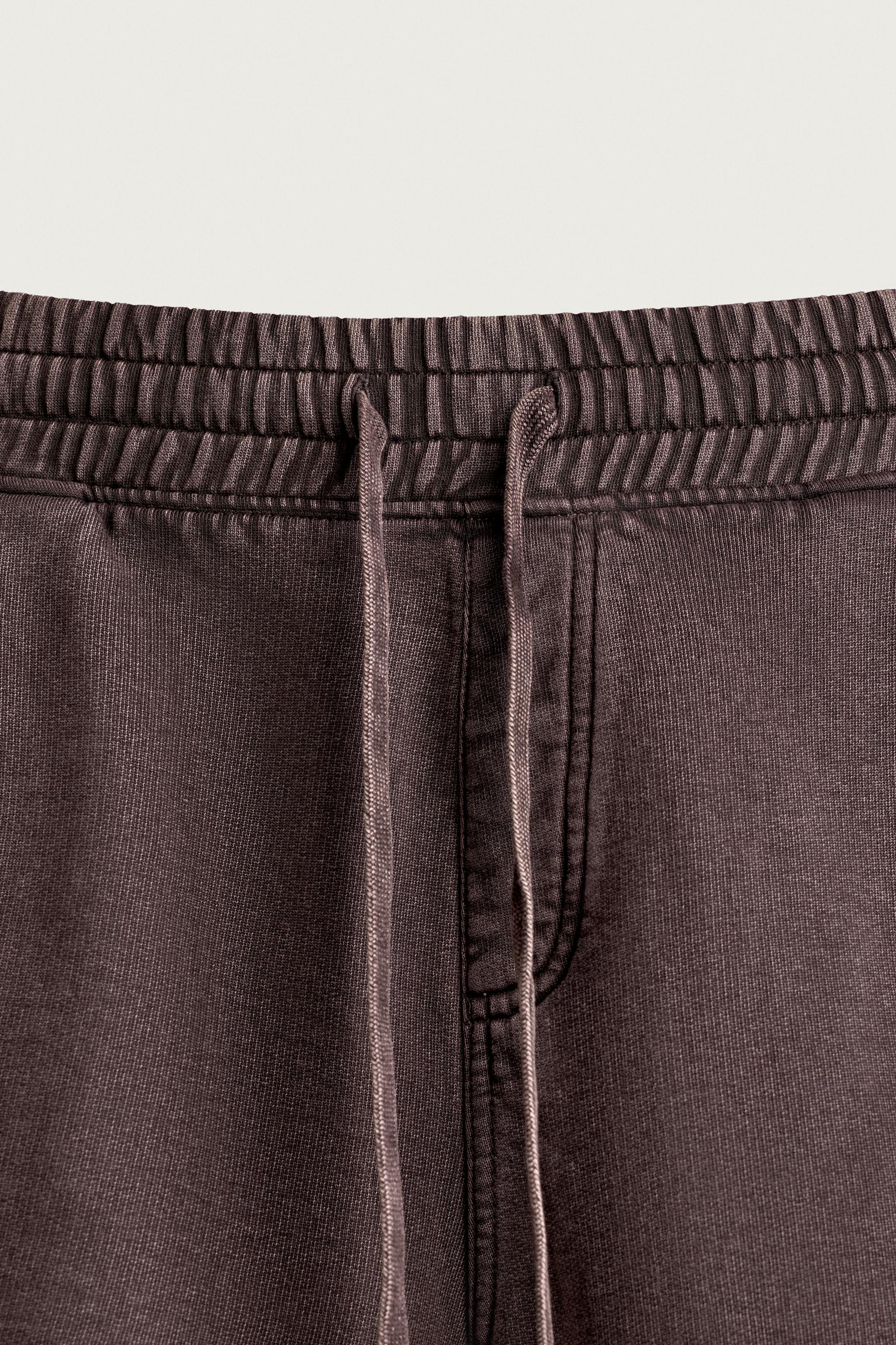 Мужские шорты Zara WASHED SWEAT SHORTS — фото 9