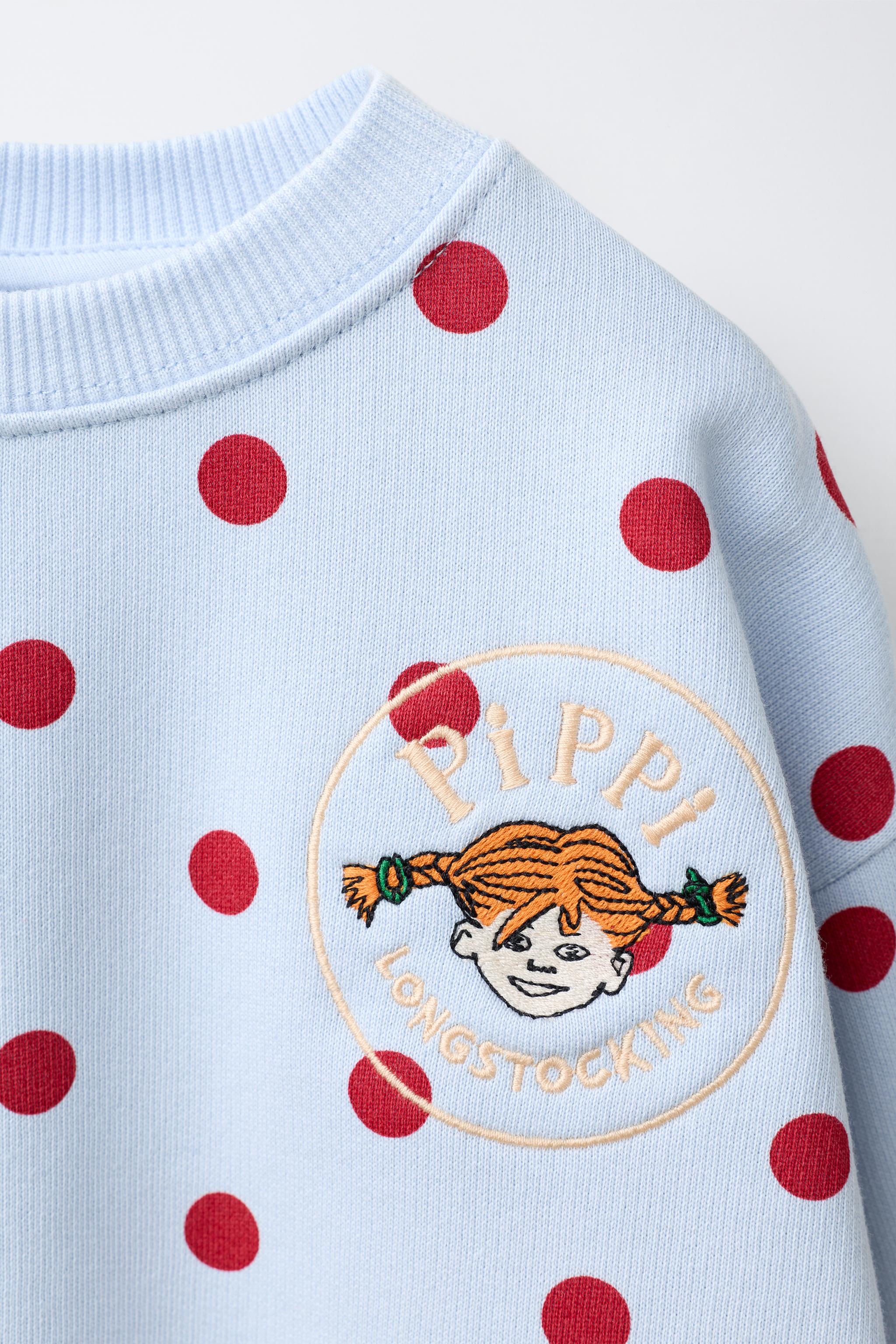 PIPPI LONGSTOCKING © ASTRID LINDGREN COMPANY POLKA DOT SWEATSHIRT