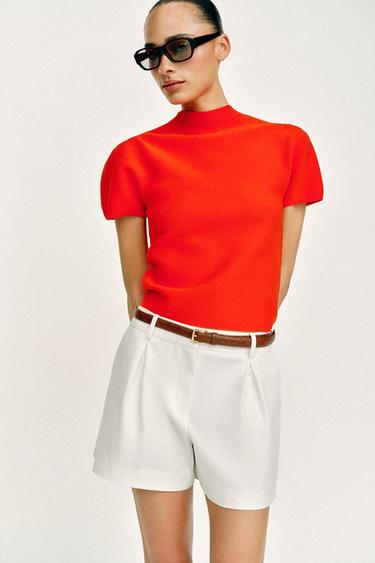DARTED BERMUDA SHORTS WITH BELT - White by Zara