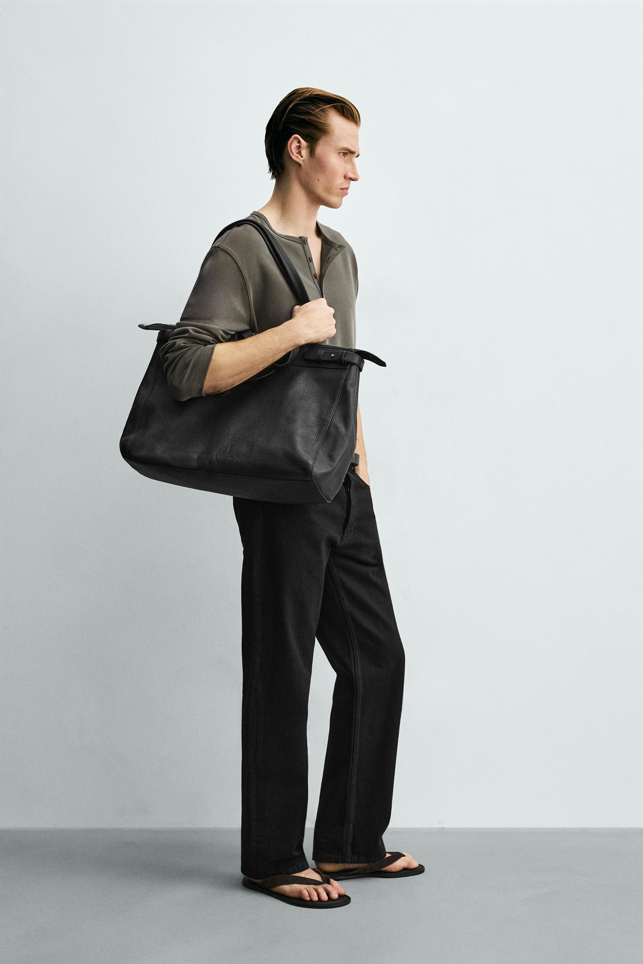 Мужские сумки Zara LEATHER SHOPPER