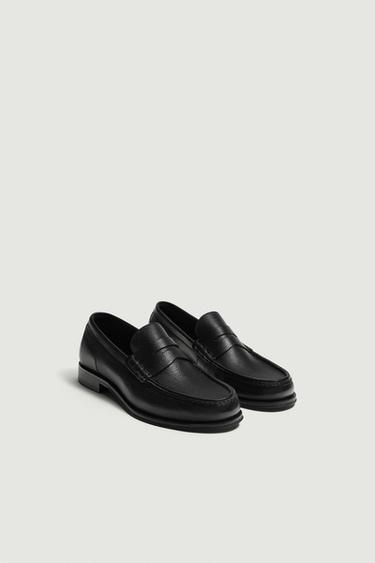 MOCASSINS EN CUIR AVEC MASQUE - Noir de Zara