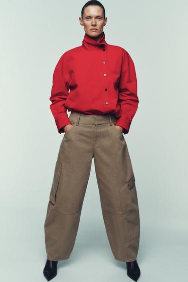 CARGO BALLOON TROUSERS - Brown / Taupe by Zara