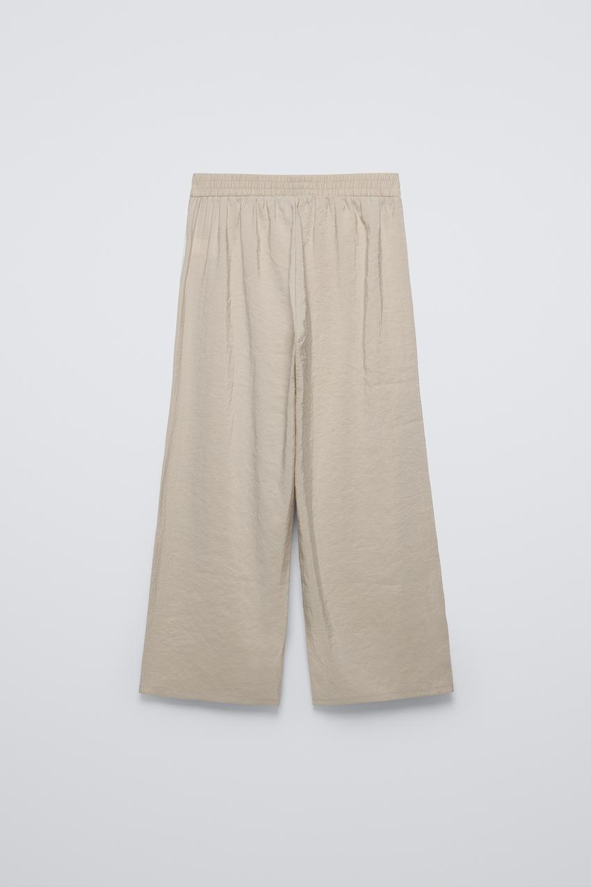 MODAL WIDE-LEG TROUSERS WITH TAPING