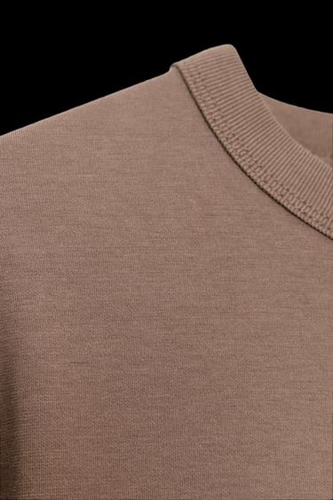 INTERLOCK LONG SLEEVE T-SHIRT - Mink by Zara