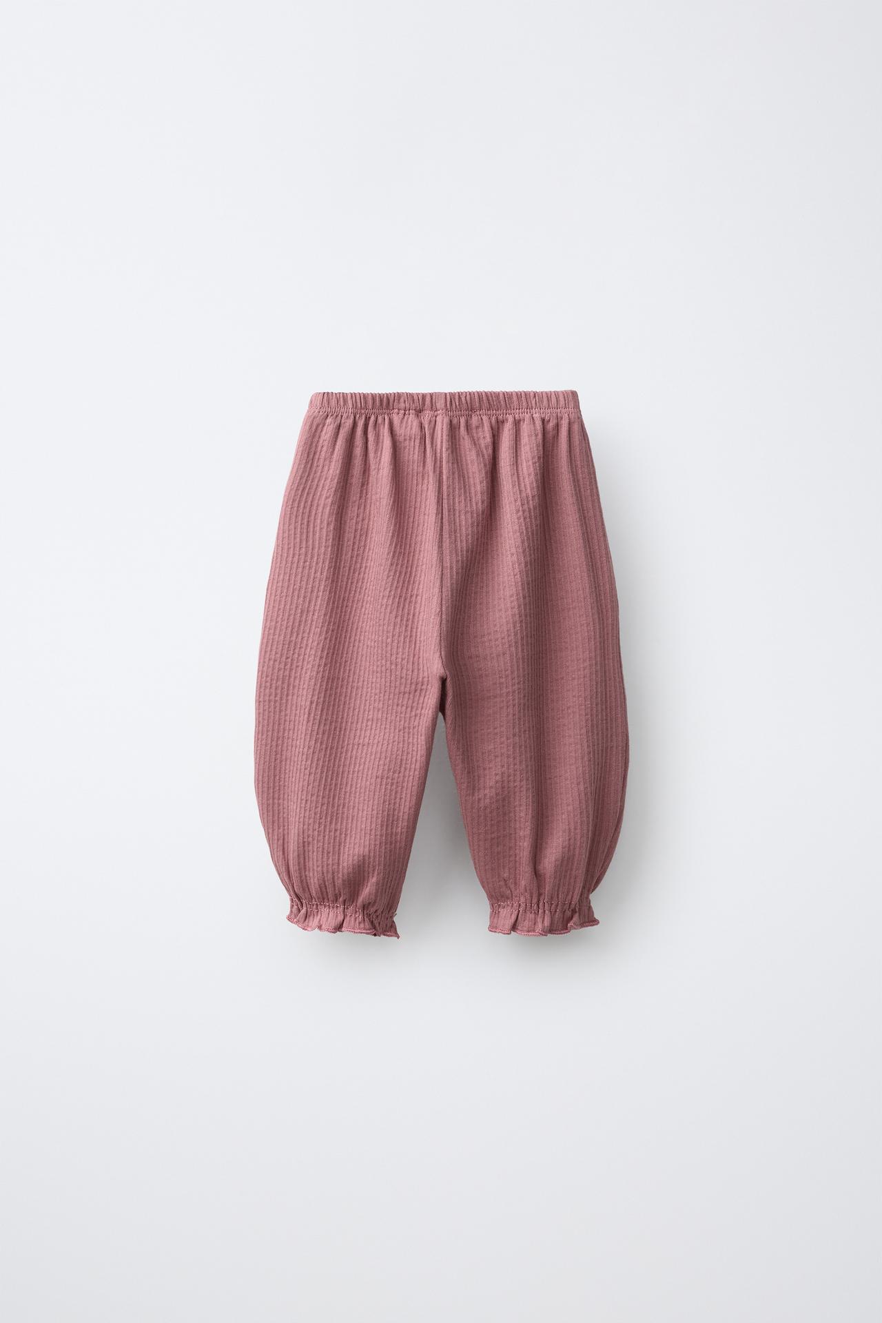 TEXTURED PANTS — Pastel pink
