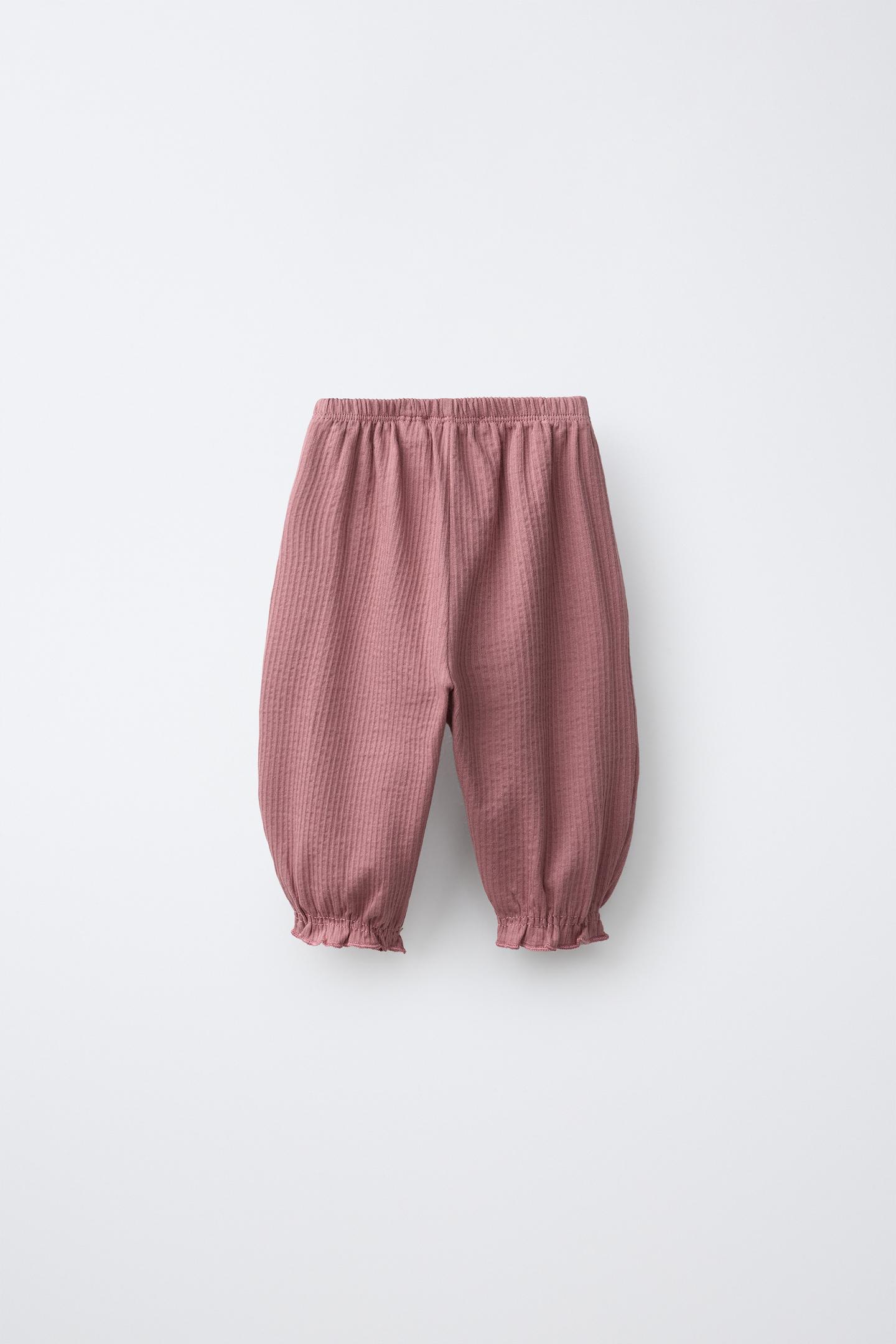 Детские брюки Zara Textured, цвет: Пастельный розовый — фото 2