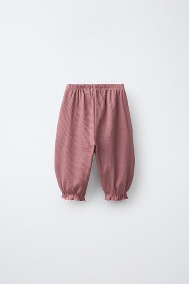 TEXTURED PANTS — Pastel pink 2
