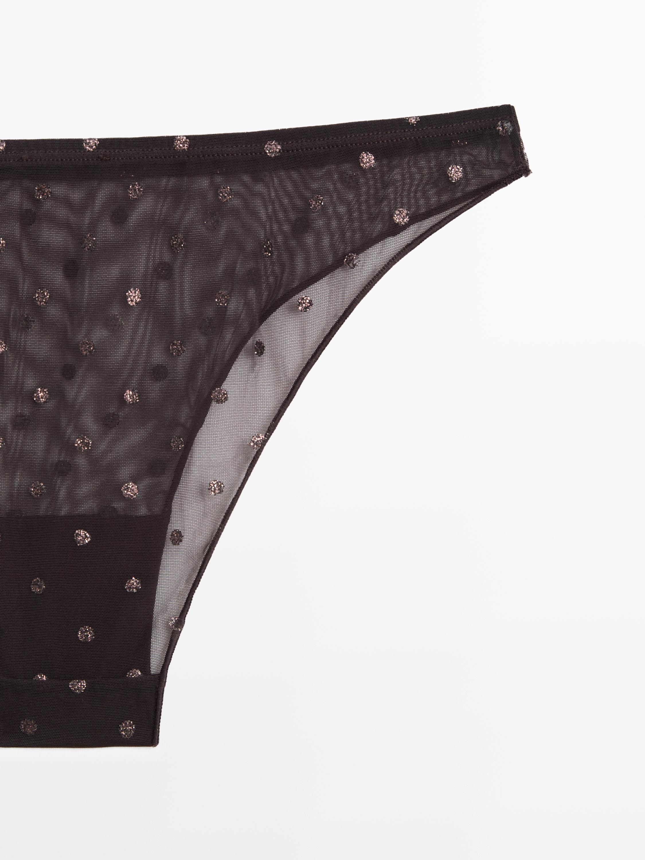 Semi-sheer polka dot briefs