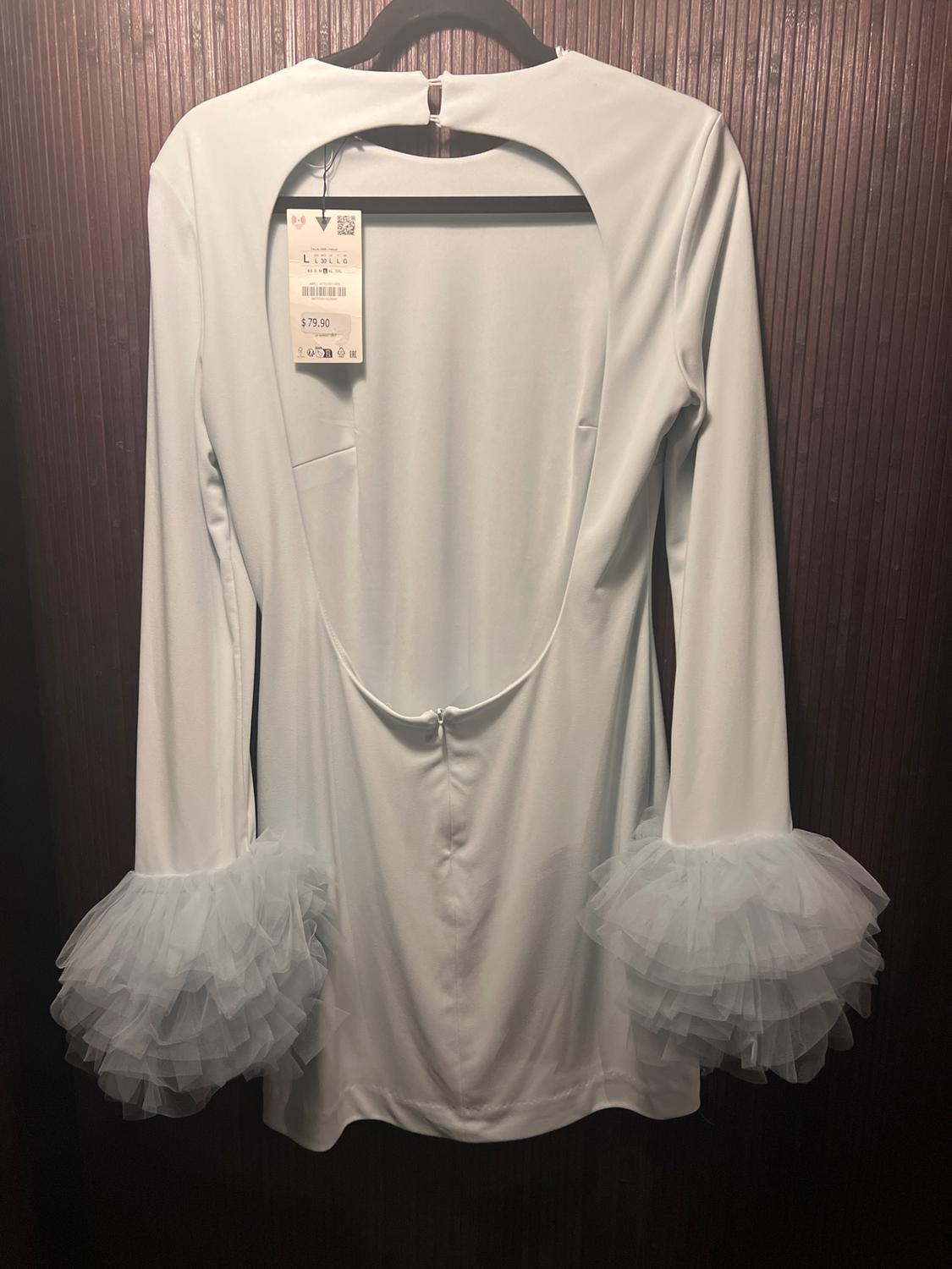 SHORT TULLE CUFF VOLUME DRESS - Image 3