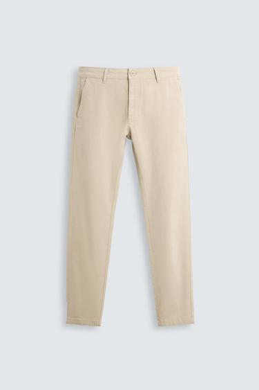 SKINNY FIT CHINO TROUSERS - Beige by Zara