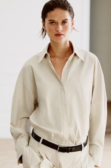 ZW COLLECTION LIMITED EDITION OVERSIZE SHIRT - Light beige by Zara