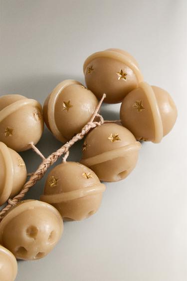 PACK OF CHRISTMAS SLEIGH BELL CASCADE CANDLES (PACK OF 12) - Beige by Zara - Image 2