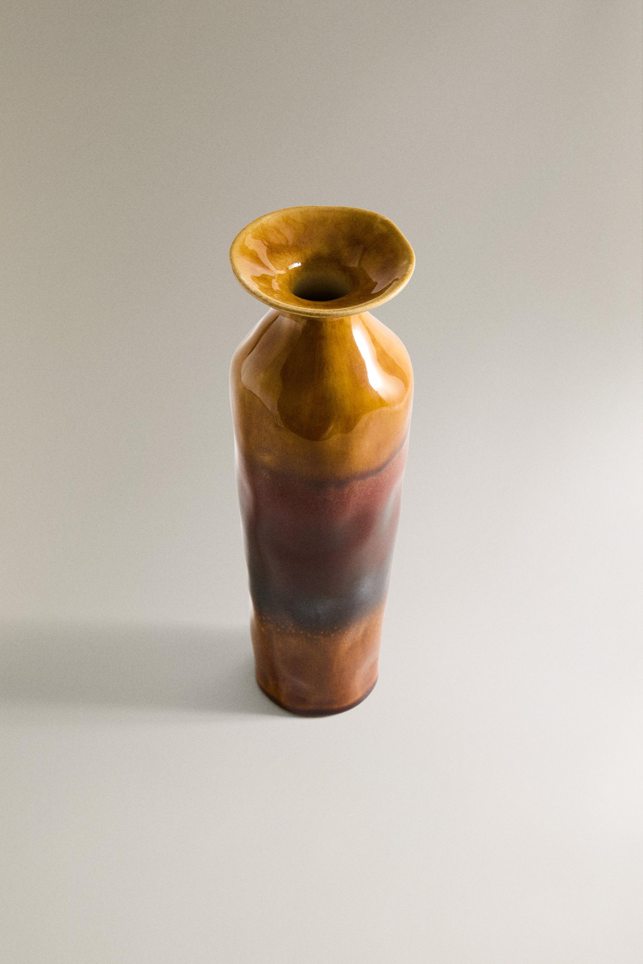 TALL COLORED CERAMIC VASE
