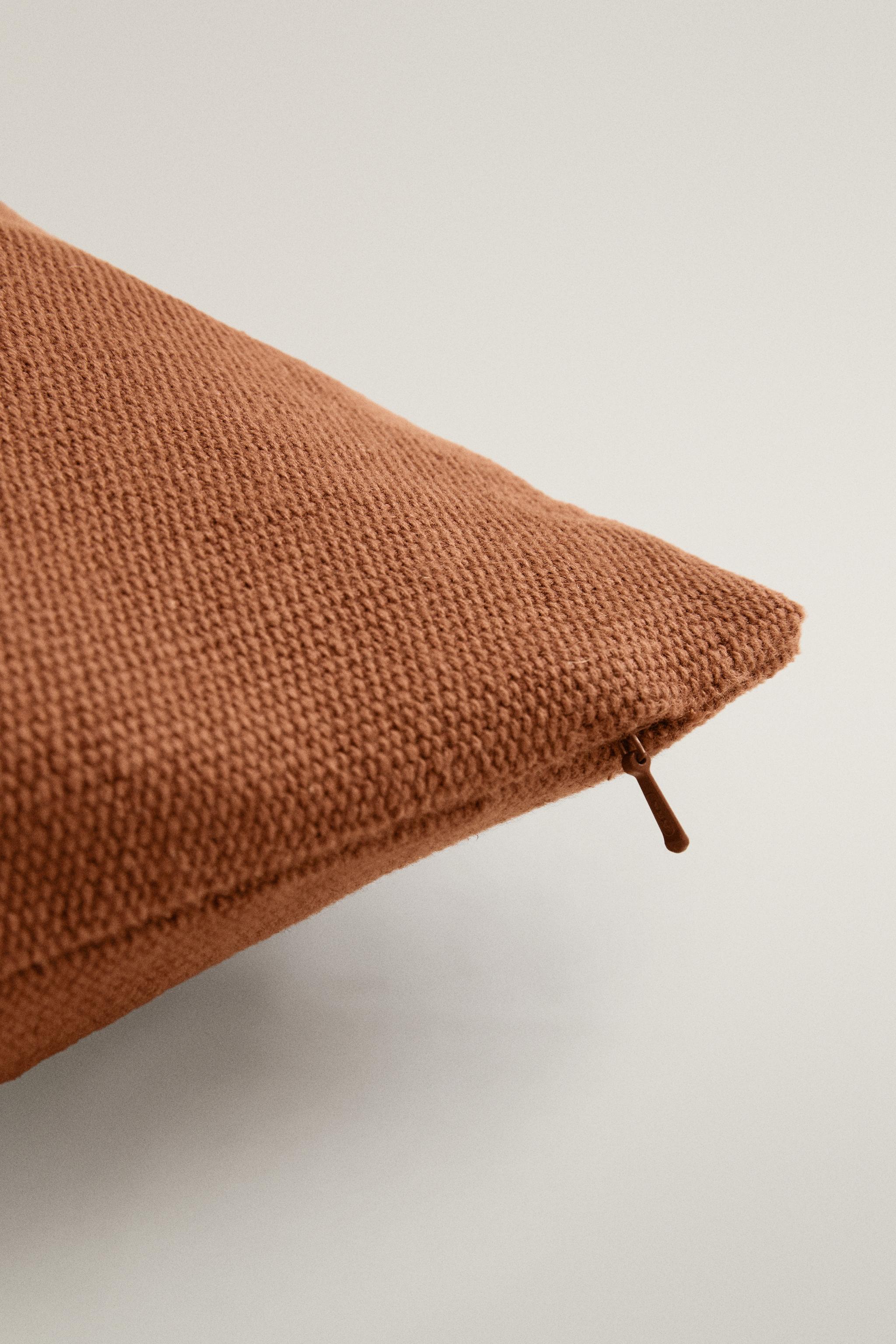JUTE AND COTTON THROW PILLOW COVER