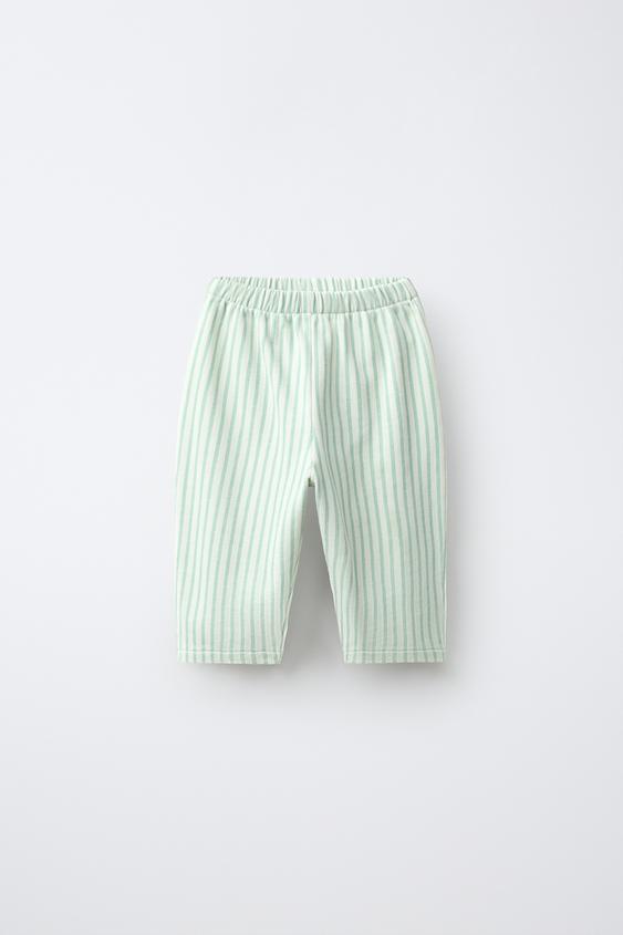 STRIPED POCKET TROUSERS - Light green de Zara - Imagen 0