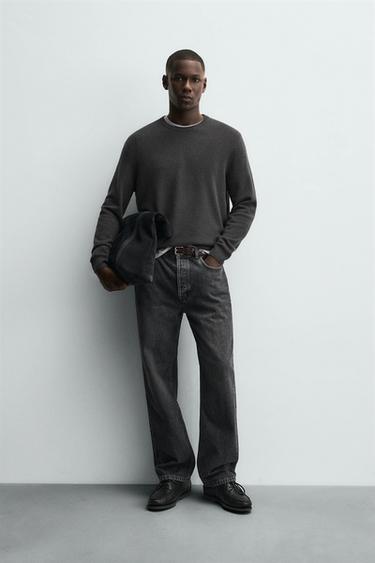 WOOL - CASHMERE SWEATER - Taupe grey by Zara