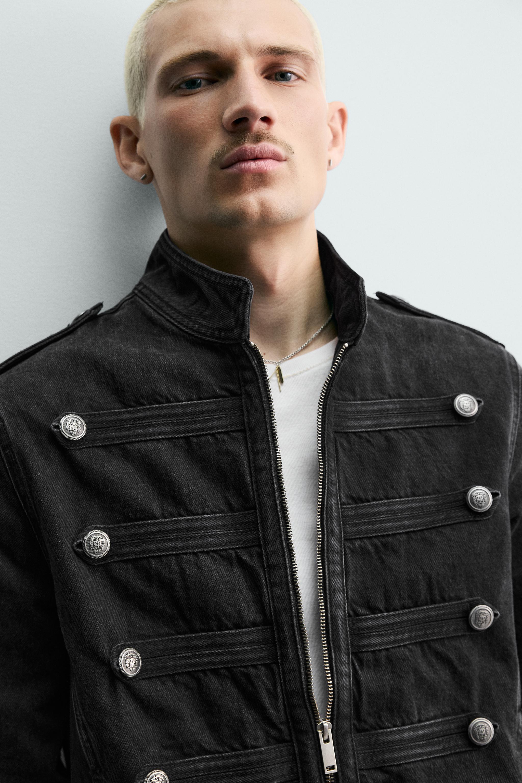 DENIM JACKET WITH FIREMAN CLASPS