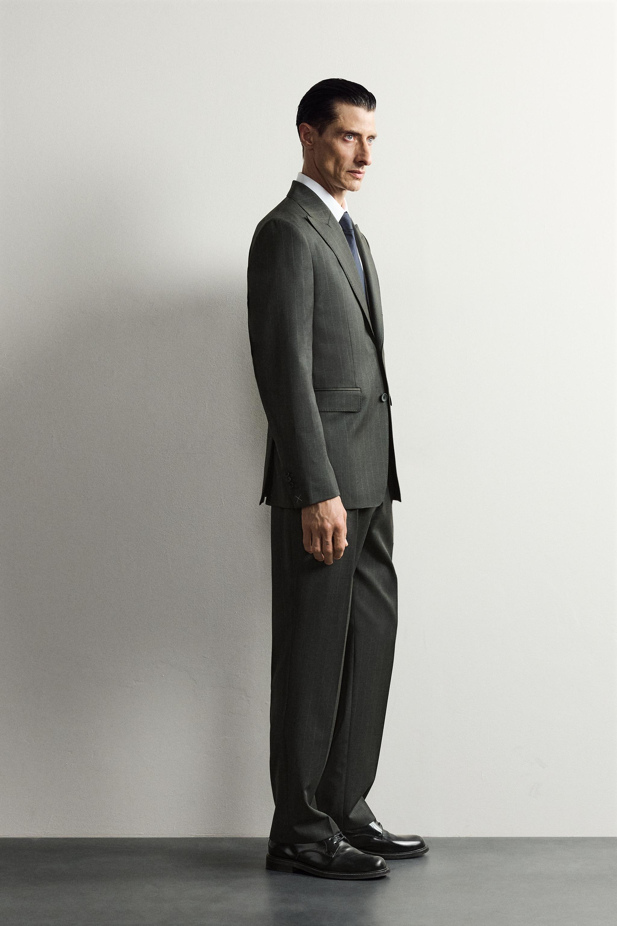 BLAZER COSTUME RAYURES 100% LAINE