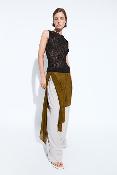 Zara Sleeveless open-knit top - Black - Image 0