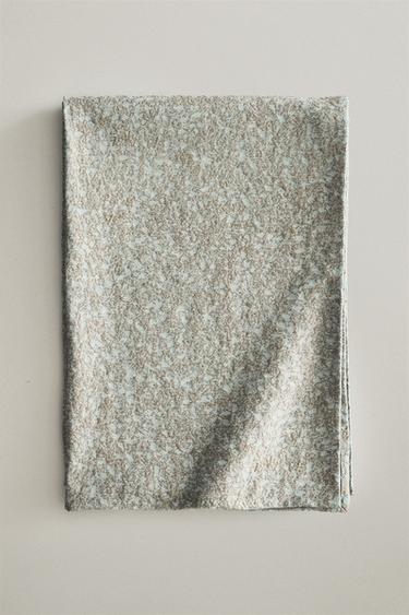 FLORAL JACQUARD BLANKET - Grey / Blue by Zara - Image 5
