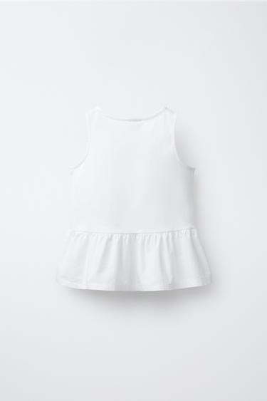 T-SHIRT COMBINÉ AVEC LACETS - Blanc de Zara - Image 1