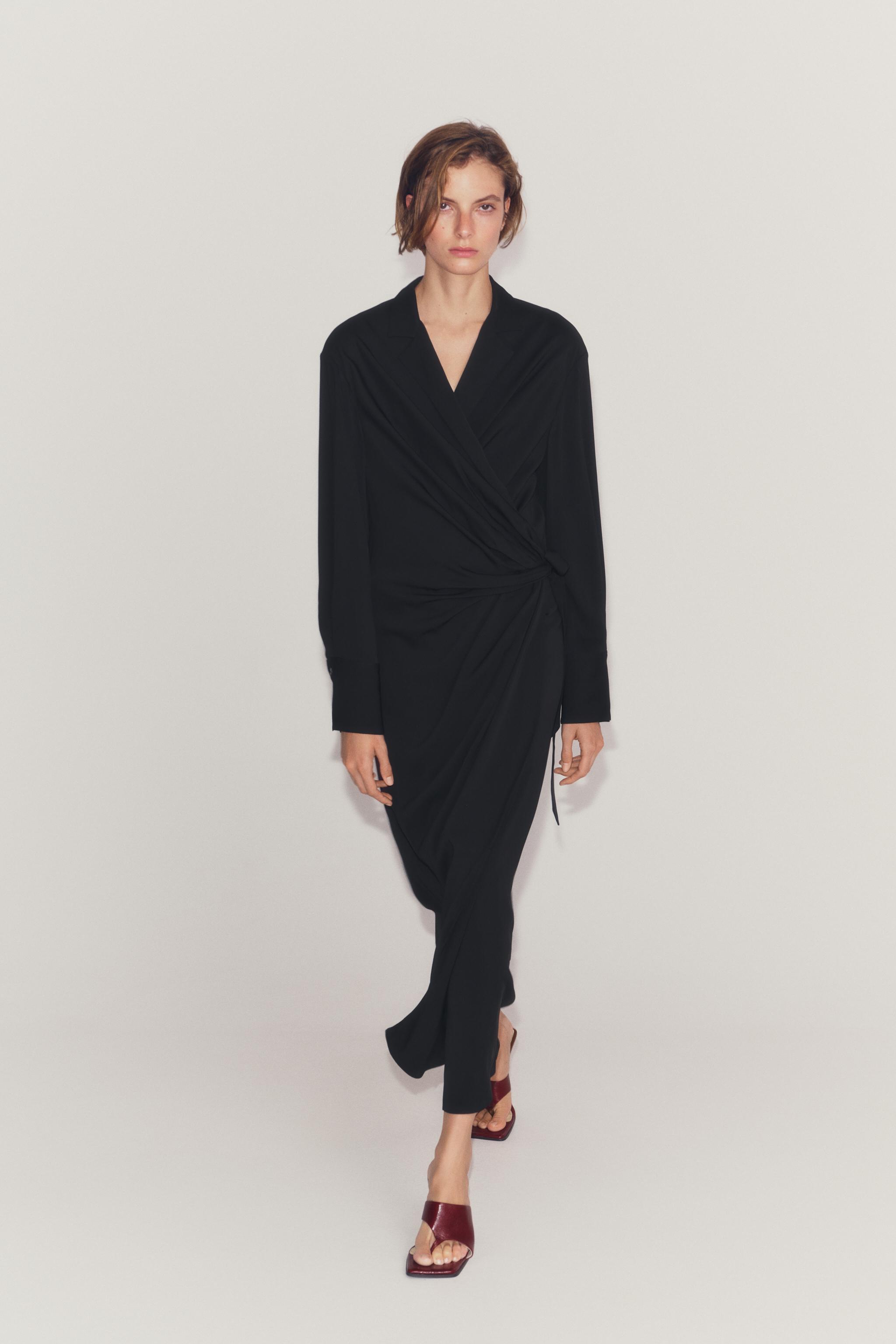 Женские платья Zara ZW COLLECTION SATIN KNOT DRESS — фото 7