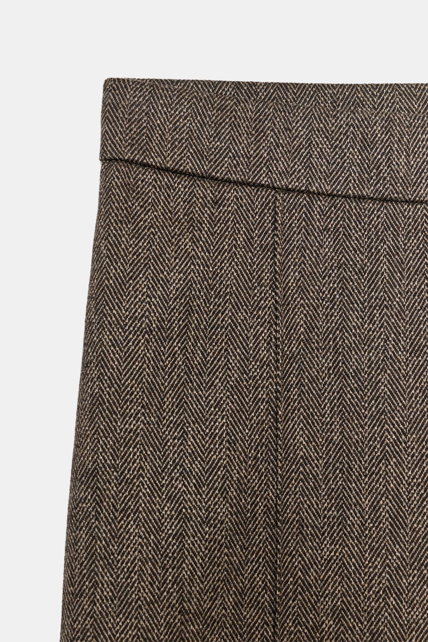 Женские леггинсы Zara Herringbone Flare, цвет: Коричневый — фото 7